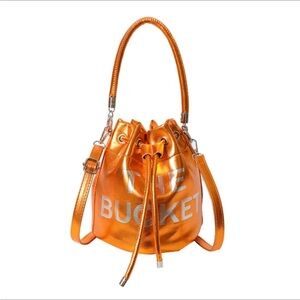 COPY - NWT Orange Metallic Bucket Bag